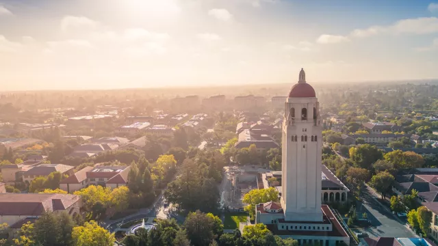 Aerial view of Stanford University in Palo Alto